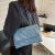 AHRW流行女士包包韩版简约潮流斜挎包链条包休闲单肩包 深蓝色