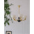汉宫中古artdeco黄铜玻璃卧室吊灯 美式复古法式卧室餐厅客厅灯 3头-柚木色(白蜡木)-奶油色灯罩