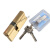 防盗门锁芯铜AB锁芯铜大门锁芯老式双面防撬铜弹子通用型 95偏=32.5+62.5 带钥匙
