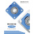 GONGYAO新款工耀机电带方形蓝座外球面轴承组UCF204-212三层密封 UCF215（内径75mm黑色两层密封）;