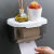 免打孔卫生间纸巾盒厕所纸盒浴室洗手间置物架卷纸抽纸创意纸巾架 单层小号透明粉