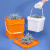 五金工具收纳塑料桶方形周转箱不锈钢配件收集桶工具零件分装 长方形桶-10L-橘色