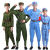 红军演出服红衣服八路成人抗战套装新四表演男女儿童装 蓝色上衣+短裤+腰带+帽子 130