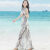 RXZP海边度假穿的沙滩裙小个子雪纺拖地长裙雪纺连衣裙女夏季印花气质 L