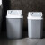 圾圾桶网红现代风格房间垃圾桶带盖客厅专用大容量摇盖厕所卫生间  大号无盖灰色12L