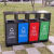 户外不锈钢垃圾桶:室外市政街道广场公共场合环保三四分类垃圾箱 豪华桶塑木咖啡色