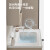 奥克斯浴室柜一体盆实木洗手盆柜组合 卫生间洗脸盆柜组合奶油风 80(风水镜/全封镜柜)+雷达感应柜