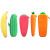 利邦彩 韩国文具创意卡通胡萝卜软硅胶笔袋学生可爱便携铅笔文具收纳笔盒 圆筒萝卜20件套