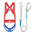 莱普特 五点式安全带 半身保险带 双钩工地耐磨安全绳套装五点式单绳大钩3米（缓冲包）