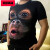 檀典大猩猩图案3D条纹印花短袖T恤男胖子紧身半截袖体恤恶搞笑衣服夏 蓝色 星星短袖 2XL170-190斤