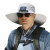 HKFZ 太阳能风扇防晒帽子男士夏季大帽檐户外登山钓鱼带风扇的遮阳帽 军绿水墨+1个挖洞多用风扇 可调节