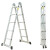 梯子人字梯加厚铝合金多功能折叠梯工程梯伸缩冲压防滑阁楼梯 冲压梯 加粗加厚2.5—5米