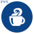 稳斯坦 （5个装）桌面物品定位贴定位标志标识6S5S蓝色办公规范标签标志 5*5cm 茶杯 W542