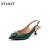 星期六女凉鞋夏季新款尖头细跟一字带后空优雅女鞋 60绿色 34