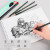 日本三菱（Uni）进口素描铅笔9800学生美术专用铅笔石墨结晶铅2B六角杆绘图绘画HB木头铅笔 3B 12支装/盒