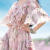 JOYTSIE超仙森系中长1款度假小白裙夏季女装新款播喜长1款印花连衣裙显瘦 粉色印花（） S
