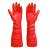 40cm加长款手套乳胶橡胶防水洗衣厨房做家务工作劳保手套 2双装 红色 中号M男女均码