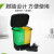 垃圾分类厨房垃圾桶带盖子大号商用脚踩脚踏式厨余双桶 20L加厚款蓝色可回收+黄色其他