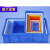 定制零件盒物料盒收纳盒配件箱塑料盒胶框五金工具盒长方形带盖周转箱 4#蓝色 410*305*145