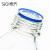 SiQi透明玻璃丝口瓶茶色棕色玻璃瓶塑料螺口蓝盖密封瓶试剂瓶螺纹带刻度多规格 透明丝口瓶250ml