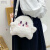 雅悦日系甜美可爱卡通时尚百搭少女学生幽灵双肩包包 绒款双肩