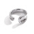 CTEX银戒指女ins潮时尚个性简约夸张 金属质感朋克链条纯银925指环 凹槽质感宽线/纯银戒指