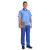 久瑞 JSF135 棉质短袖工作服 夏季薄款耐磨耐穿工装劳保服 浅蓝色尖领+裤子 S 