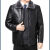 凡摩乔冬季新款中老年皮衣男士加绒加厚爸爸冬装外套中年皮夹克 加厚黑色 175/92A 120-135斤