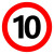 共泰 交通安全标识标志指示牌 道路设施警示牌 直径60cm 限速10公里标牌