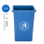 无盖长方形垃圾桶厨房办公室商用分类大号厕所户外环卫垃圾箱 40升蓝色加厚无盖
