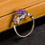 浦边紫水晶戒指女欧美高级感复古玛瑙戒指环时尚首饰品 美码6号