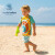 Voda Beba 夏季新款儿童泳衣男童宝宝婴儿男孩中大童防晒短袖分体短袖短裤套装 绿色 120-130cm 42-52斤 (7-8岁)