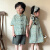 母婴蓓兄妹装套装儿童夏季哥哥妹妹姐弟装小孩衣服中国风宝宝汉服新中式 女童绿色旗袍裙 80cm