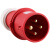 德力西航空插工业插头插座DEP2三相5孔32a16a防水连接公母连接器 桔红色 DEP2-324暗座32