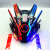 赛博朋克面具铁血战士头盔cosplay机械战术面罩发光全脸防毒面具 粉色双机翼+侧灯+头套