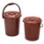 兰诗FW1276 垃圾桶过滤桶茶渣桶塑料茶台废水桶小过滤垃圾筒茶水桶  卡其色桶 加1.2米管带球