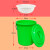 干湿过滤分离带滤网垃圾桶大号厨房厨余茶水茶叶沥水水桶篮桶 绿色60K型+沥水篮