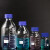 海斯迪克 HKCL-161 蓝盖试剂瓶 透明丝口玻璃瓶 螺纹口带刻度螺口试剂瓶 带刻度透明样品瓶 中性料 250ml