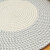 北欧日式 素色圆形简约桌垫 地毯 加厚棉线沙发垫 床边垫 茶几垫 条纹灰白+米白