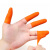 定制手指套防滑加厚橙色护指耐磨乳胶橡胶防护点钞保护劳保胶手指头套 橙色防滑【L/大码 】50只装