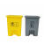 脚踏黄色垃圾桶实验室废弃物污物收集桶带盖生活垃圾桶 40L摇盖垃圾桶