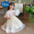 迪士尼（DISNEY）裙子女童夏季5岁国风夏装连衣裙2024洋气汉服儿童中式公主裙夏 粉红色 120cm