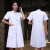医生白大褂长袖女服冬季长袖化学实验室服护士工作服研究生 女士短袖 S