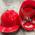 XMSJ玻璃钢安全帽适用工地施工建筑工程领导加厚透气定制印字国标男头 经济型红色