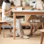 源氏木语实木岩板直腿餐桌现代简约家用饭桌北欧小户型餐厅桌子橡木1.3米