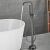 圣雪（SHENGXUE）浴缸龙头落地式冷热水龙头浴缸边洗澡坐立式淋浴花洒套装浴桶木桶 T020--地进双出【枪灰色】
