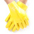 君御7906浸塑手套长28CM工业耐油耐酸碱防水PVC长胶手套 一打10付装 黄色 均码