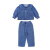 熊迪明女童套装春秋季2023新款时髦洋气女宝宝牛仔长袖儿童装秋装两件套 蓝色 130cm