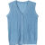 ZMVA马夹冰丝针织开衫女夏季短款薄镂空外搭小披肩外套网格衫马甲 蓝色 l100斤内