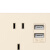 施耐德电气 悦远系列金色 五孔插座带双USB充电 86型开关插座面板